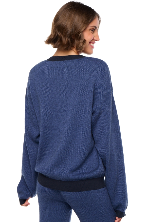 Cashmere & Cotton ladies stormie blue navy l